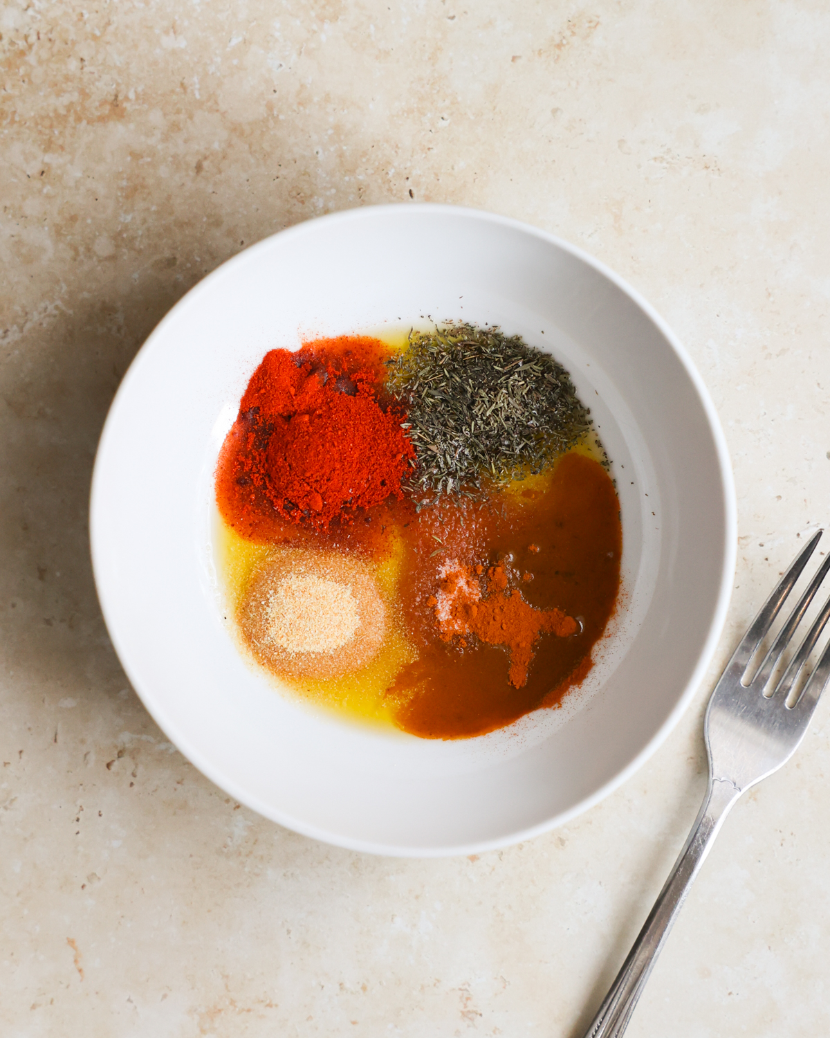 overhead spices in bowl