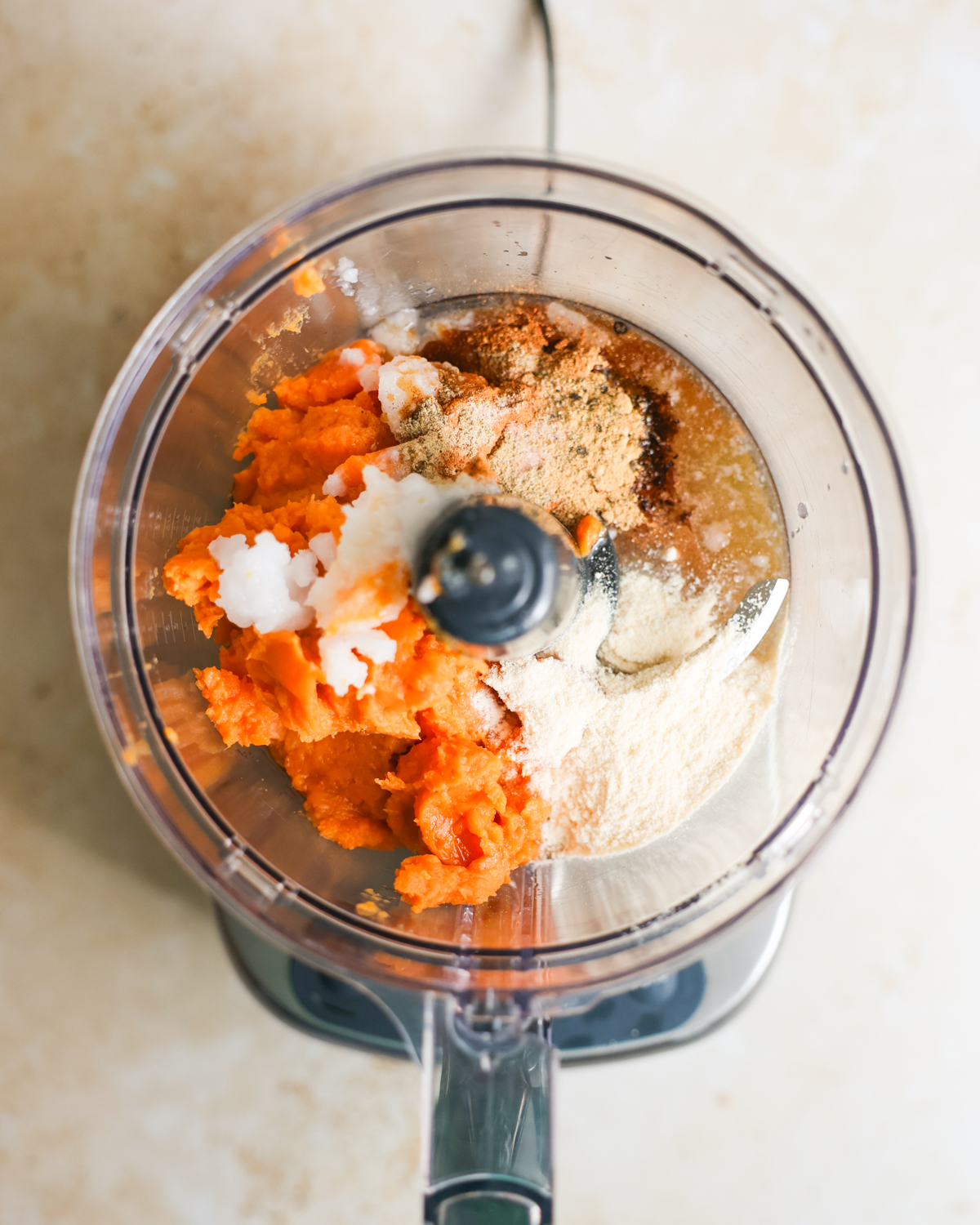 sweet potato filling ingredients in blender