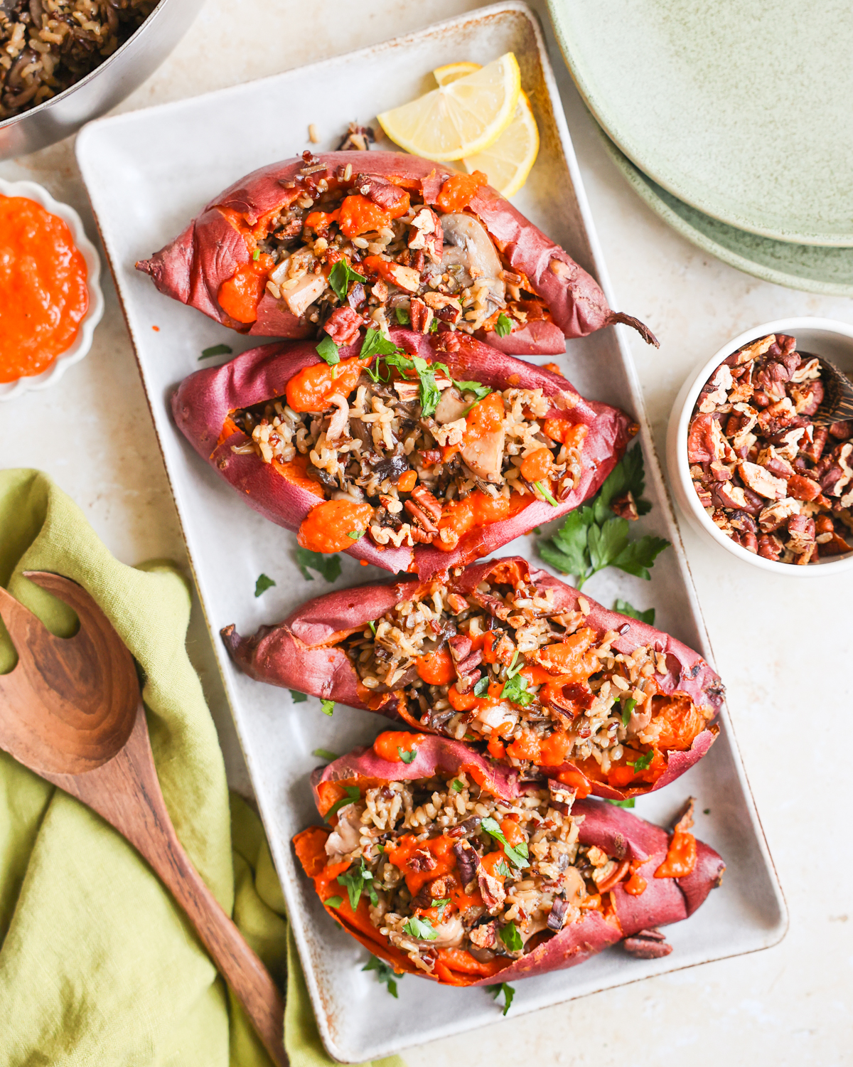overhead of potatoes