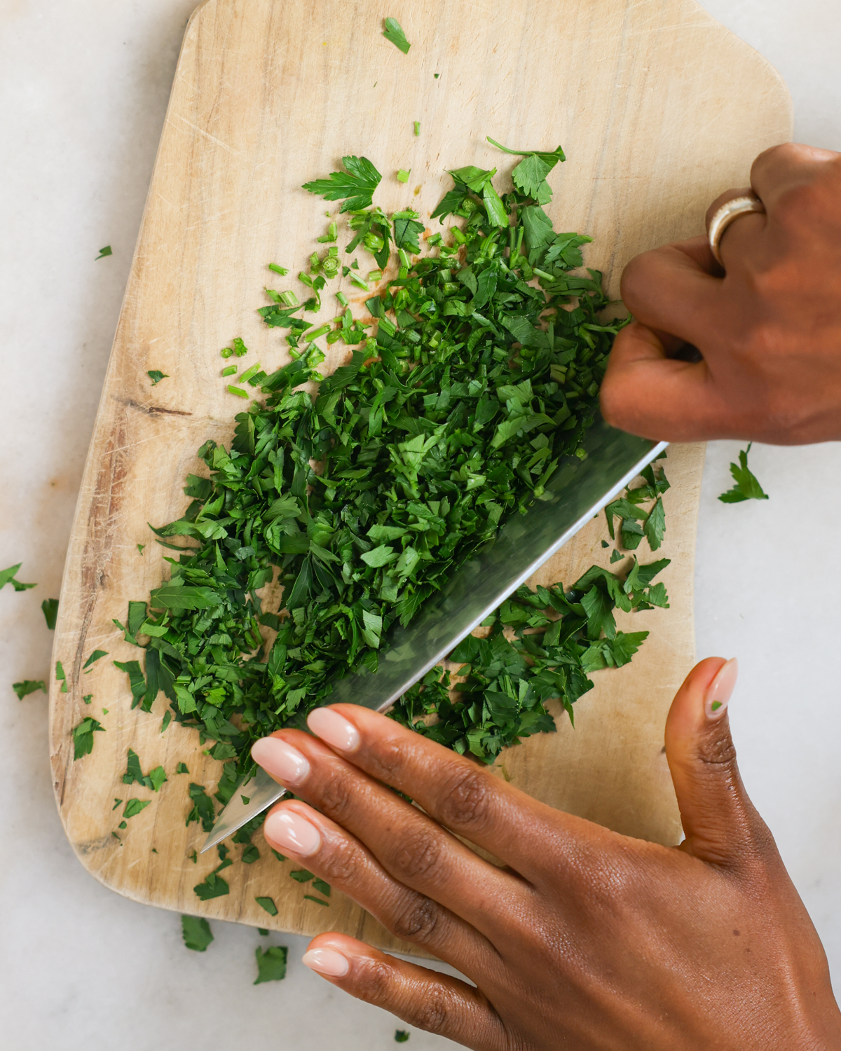 overhead mincing parsley