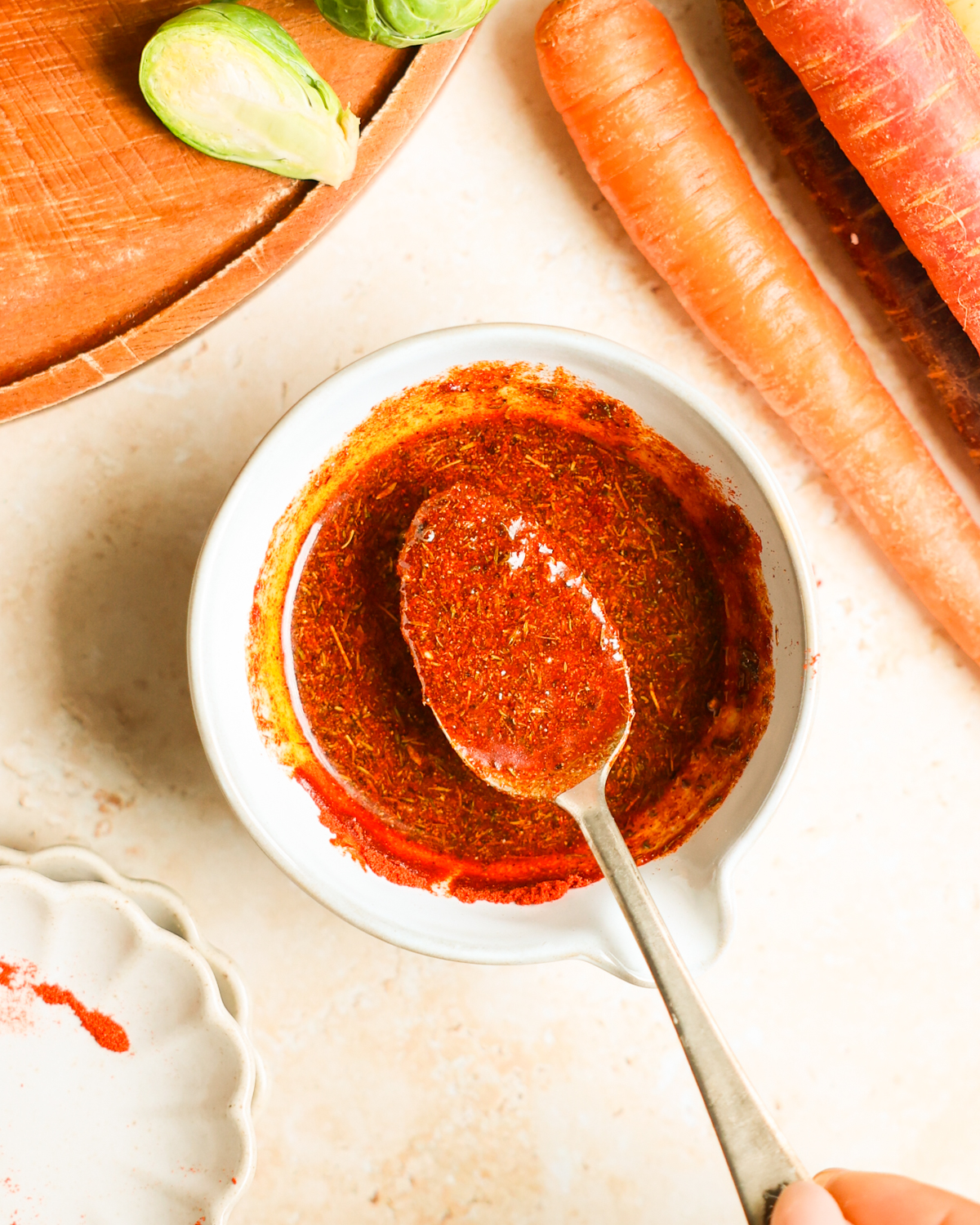 Spices blended with olive oil.