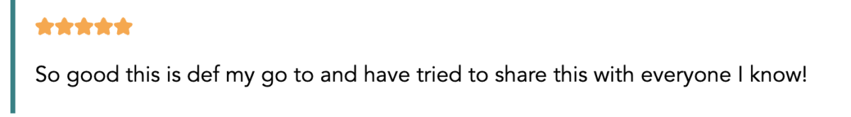 A screenshot of a 5 tar review for air fryer green beans.