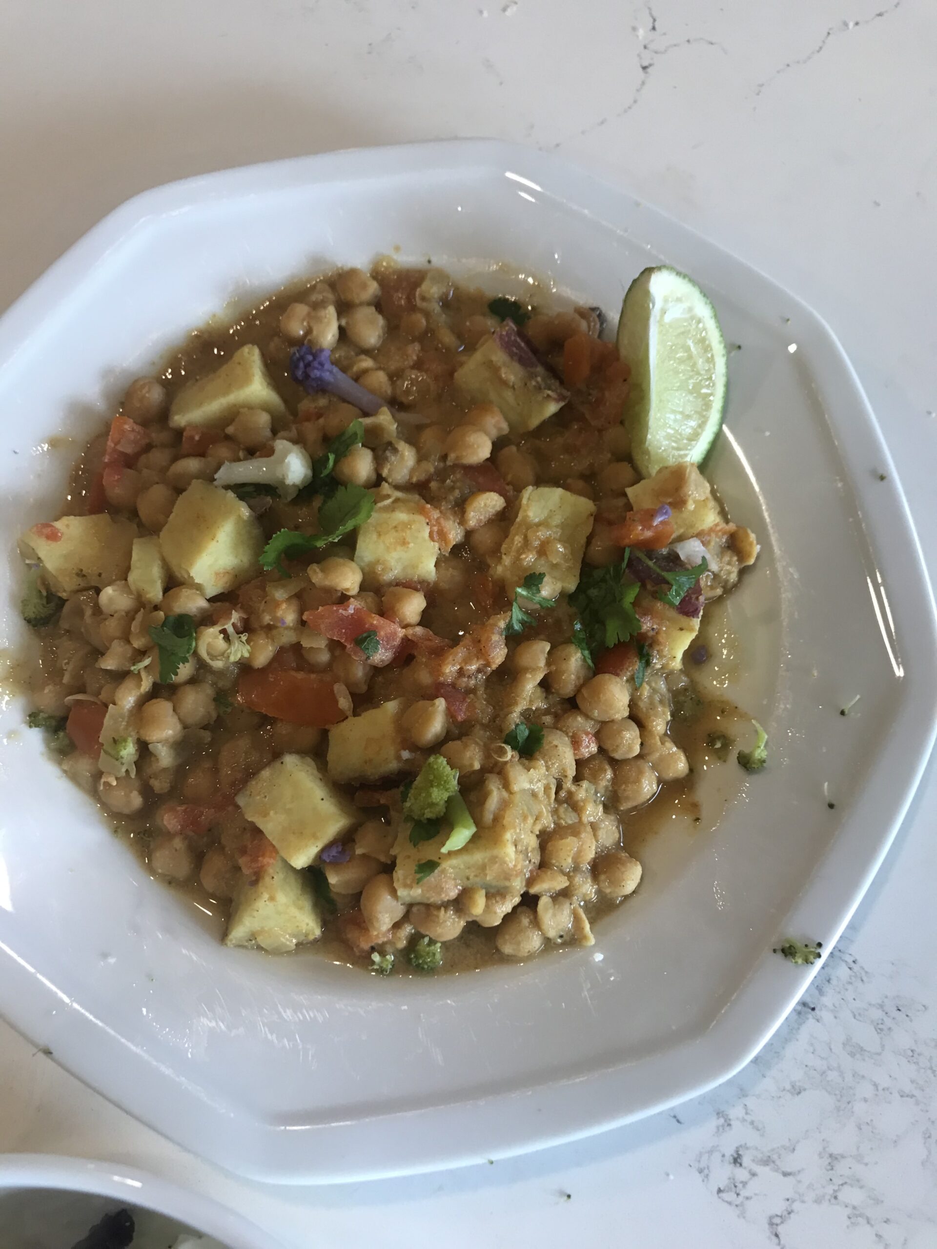 Reader photograph of sweet potato chickpea curry.