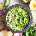 Easy guacamole recipe in bowl.