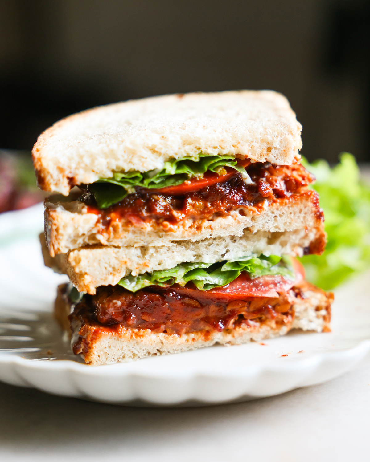 BBQ tempeh sandwich.