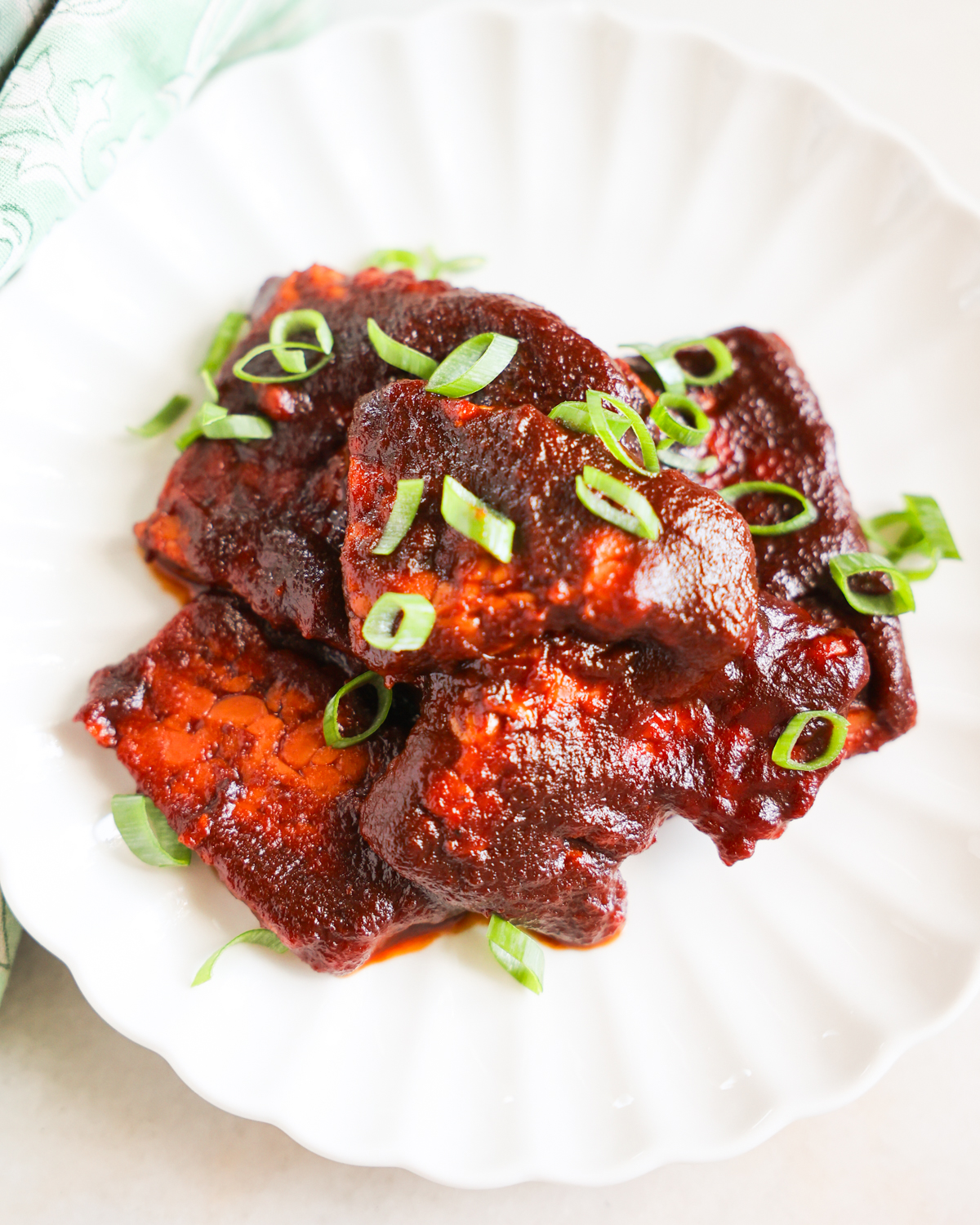Vegan barbecue tempeh.