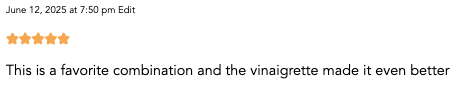 A reader review for fennel salad with beets.
