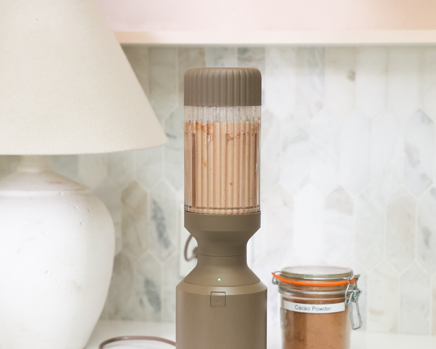 Blending smoothie in Beast blender.
