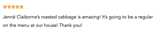A screenshot of the roasted cabbage review.